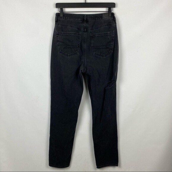 American Eagle Ripped Mom Jeans Black Women's Size 4 - Picture 14 of 14